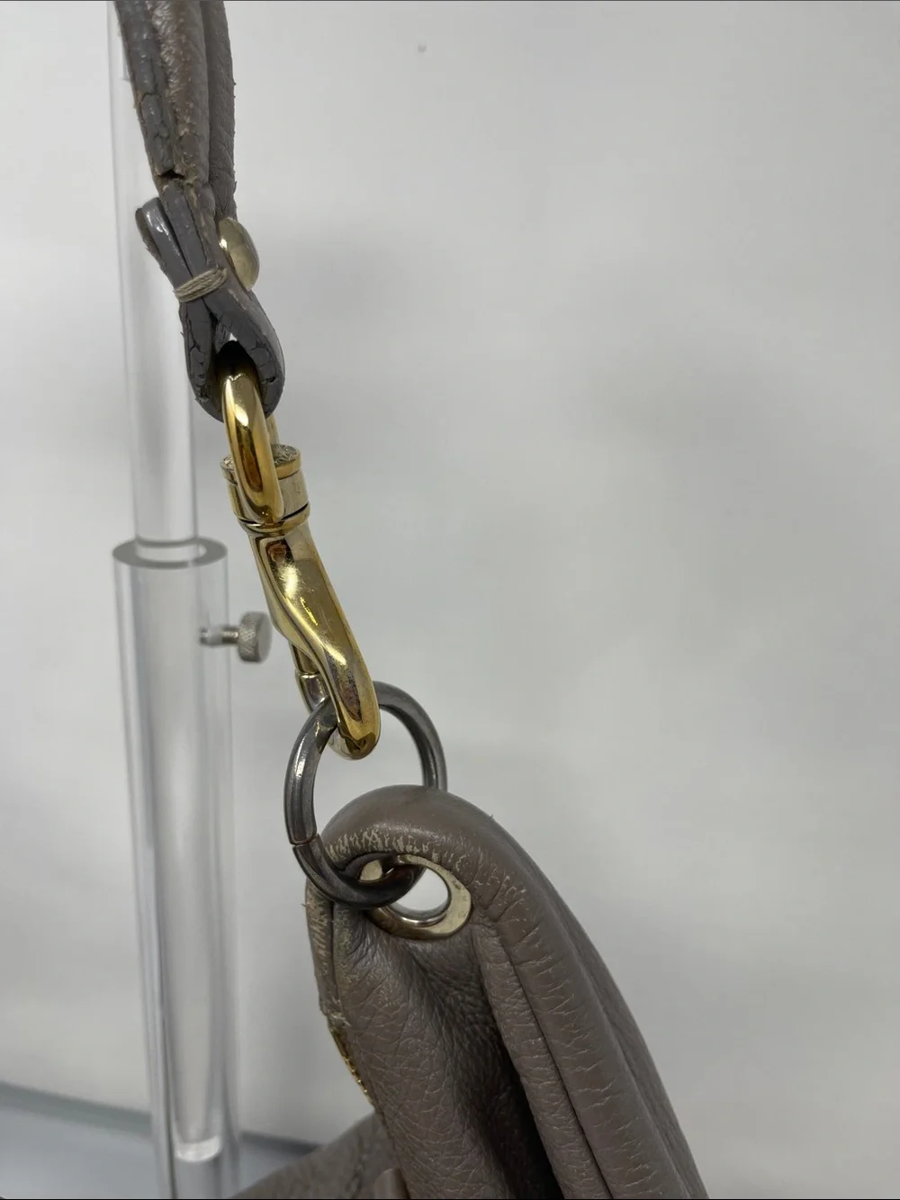 Jimmy Choo Taupe Leather Hobo Skybag